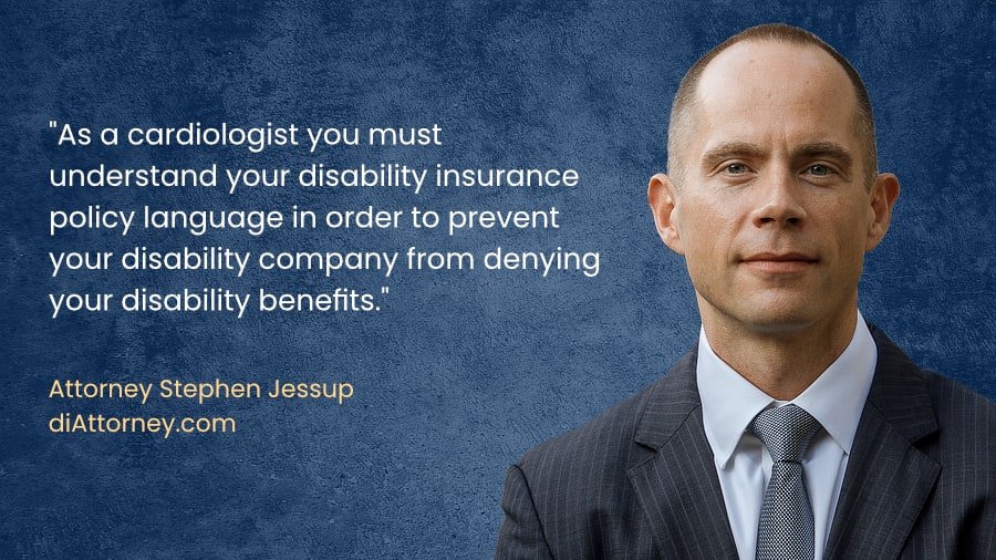 Cardiologist disability insurance benefits claim